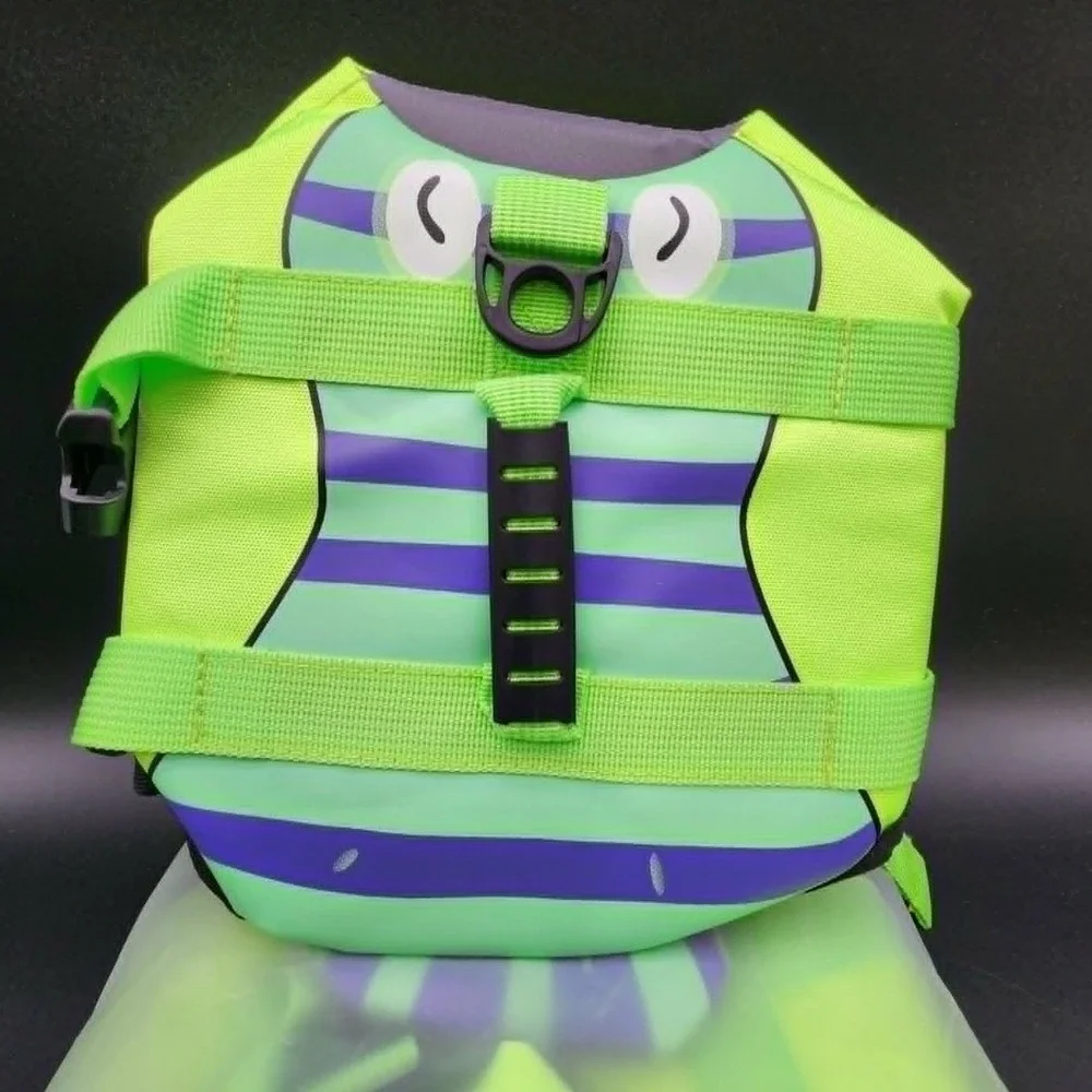 Wdehome Dog Life Jacket Green‎ Purple Fish Tail Pet Safety Vest XS Small Dog